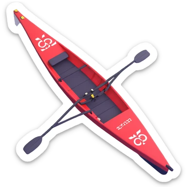 professional Olympic rowing boat, top view sticker
