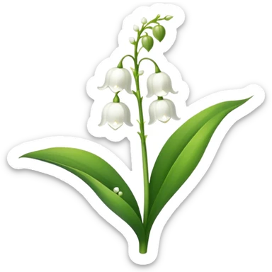 Single lily of the valley flower sticker