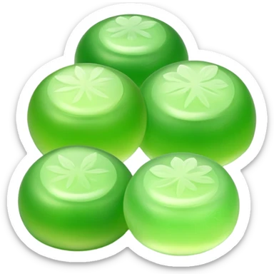 fou rgreen round warabi mochi sticker