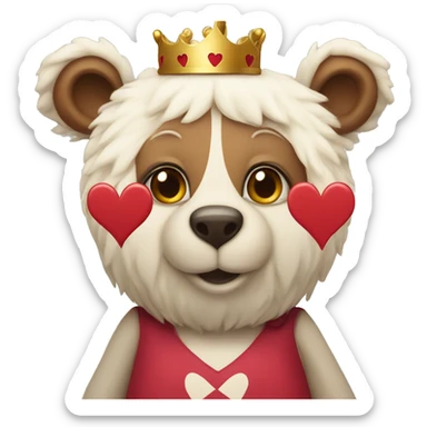 Queen of hearts bear. sticker