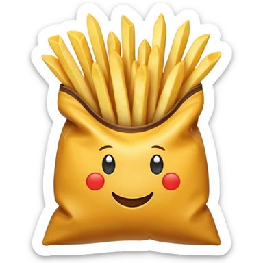 arrow pointing to fries in bag sticker