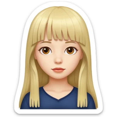 lecture girl with fringe long hair sticker