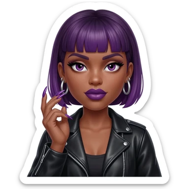 baddie with long nails and lips sticker