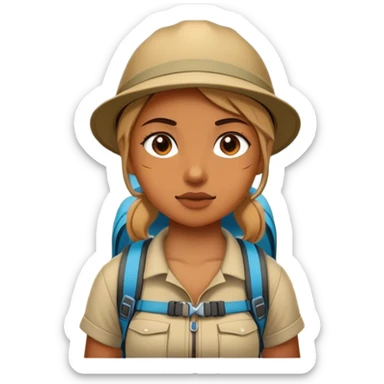 Girl goes trekking sticker