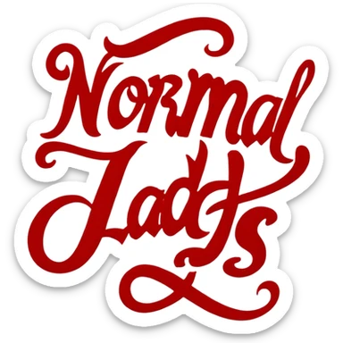 A red logo with the exact words "Normal Lads" written in gothic handwriting.  sticker