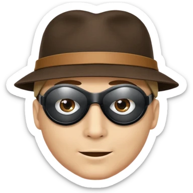 A man wearing a peeky blinders style hat with a hopeful expression. sticker