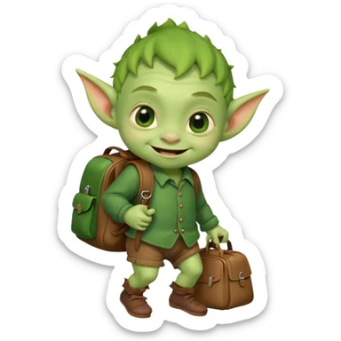 Goblin small baby  school  bag  sticker