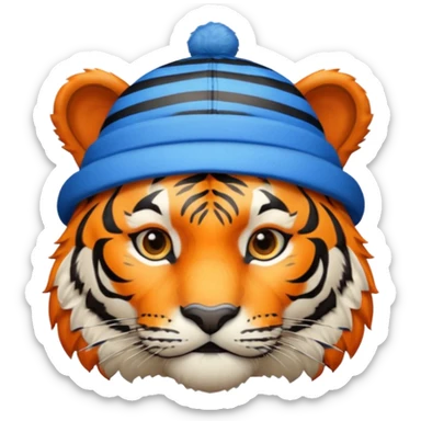 blue hat tiger sticker