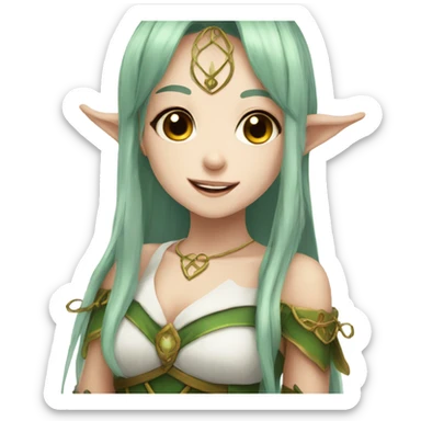 Pretty anime elf girl  sticker