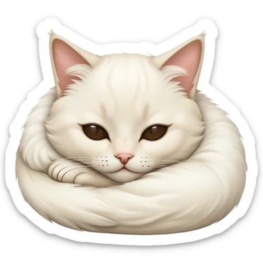 White Siam cat sleep sticker