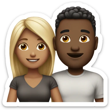 Interracial couple ￼ sticker