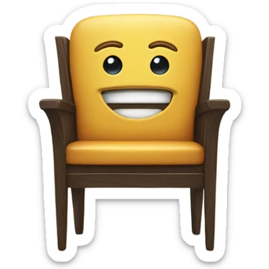 Chair with a human face  sticker