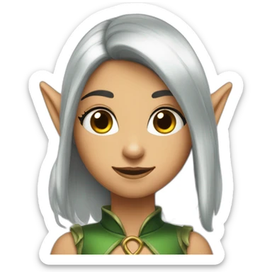 metalic-hair-shy-elf-girl sticker