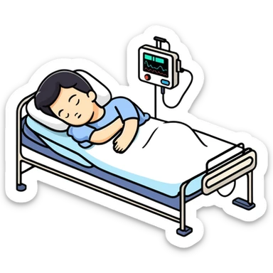 person sleeping with sleep study monitoring equipment sticker