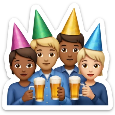 bola de discoteca bebiendo cerveza con amigos sticker