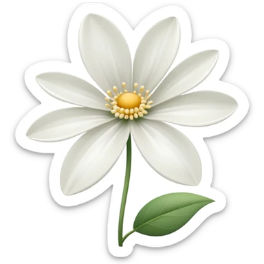white flower  sticker