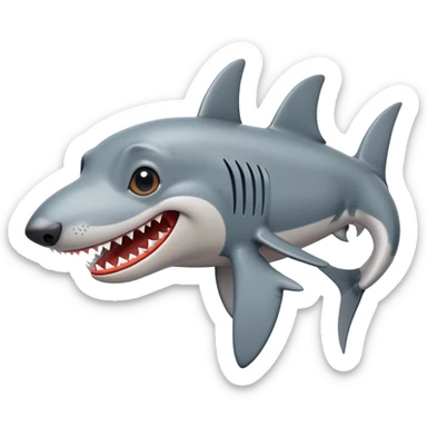 Half miniature dachshund half shark sticker