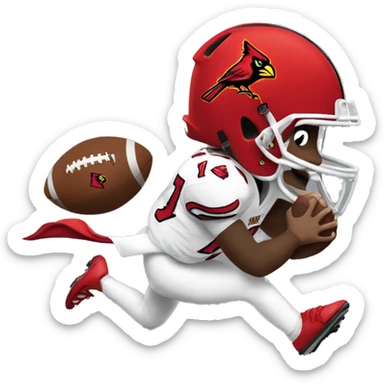 Louisville Cardinal spiking football sticker