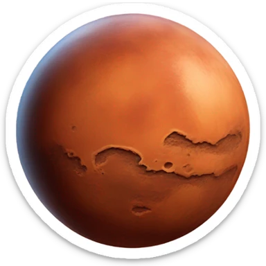 Mars with a face sticker
