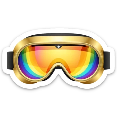 gold simulation rainbow visor goggles sticker