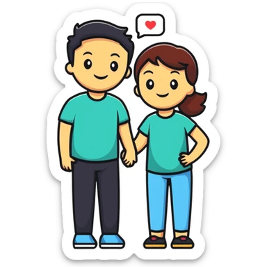 smiling couple in monochrome sticker
