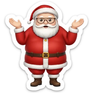 Fat santa with glasses full body 
 sticker