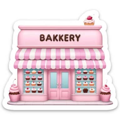 pink bakery store sticker