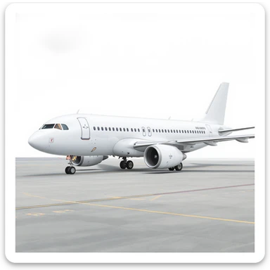 realistic stock photo style white passenger airplane on white background with soft shadows, side view, no decoration sticker