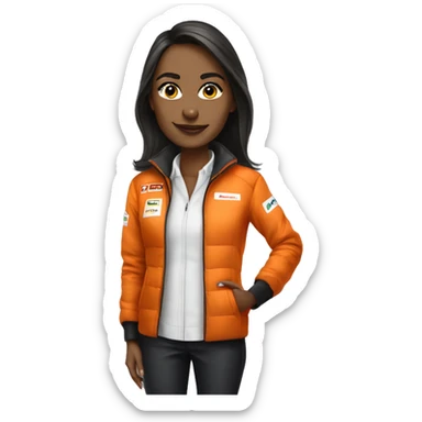 Tatiana Calderon with Clothes of McLaren F1 Team sticker