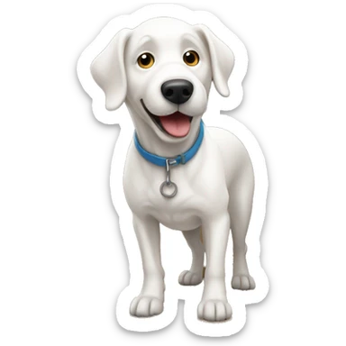 white dog knocking at door sticker