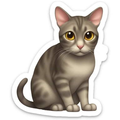 Cat hunting mouse sticker