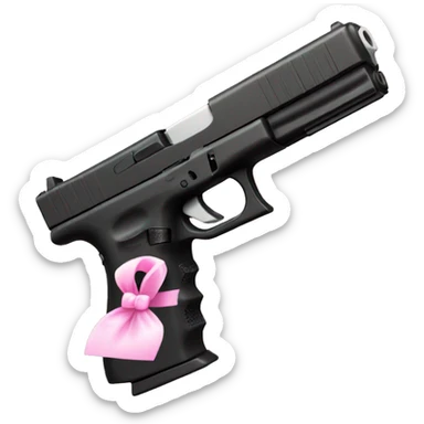 black glock with pink bow on it  sticker