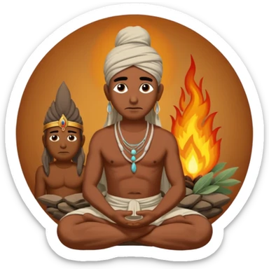 Calanus the Indian Sage in 327 BCE before a funeral pyre sticker