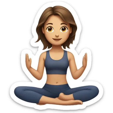 Girl with brown hair doing yoga sticker