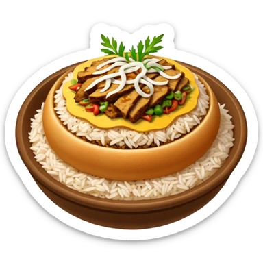 rice topped with döner sticker