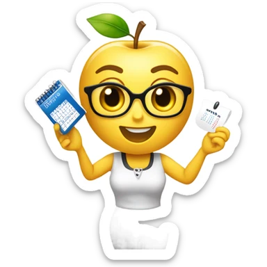 Apple like emoji woman who books a appointment sticker