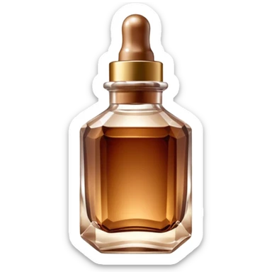 Organic cosmetic in a brown cristal bottle sticker