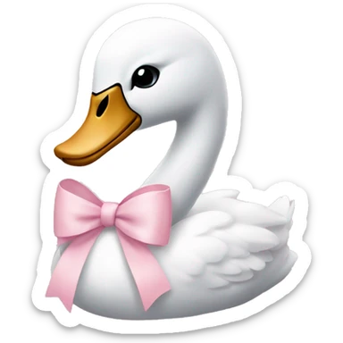 swan with light pink bow sticker