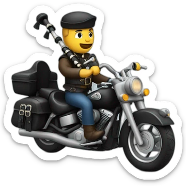 bagpiper on a motorcycle sticker