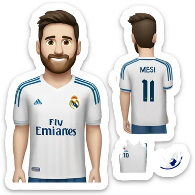 Una camiseta de fútbol del Real Madrid de Messi sticker