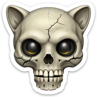 Zombie cat skull sticker