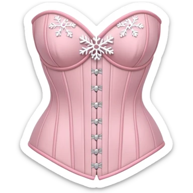 Pastel pink corset with snowflake design sticker