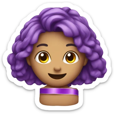 cute purple love with tape sticker