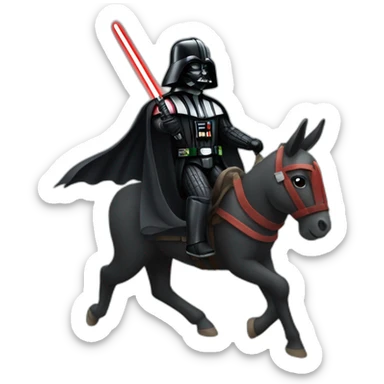 darth vader riding a donkey sticker