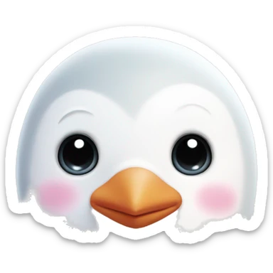 Pastel pink penguin sticker