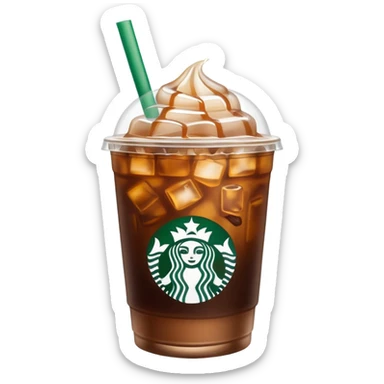 Starbuck ice coffee with ice cubes sticker