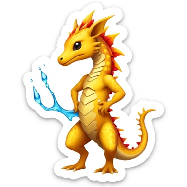 a colorful edgy vernid-fionbri-creature with splash patterns full body sticker