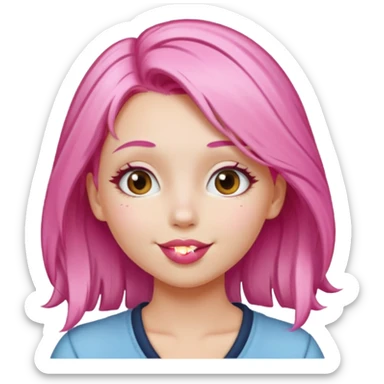 Vóley gilr pink blonde hair white skin kissing  sticker