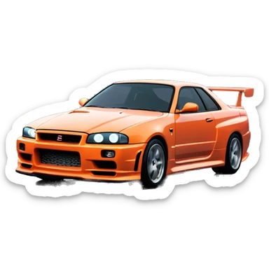 Skyline R34 passes quickly across the screen
 sticker