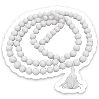 Mala beads white sticker